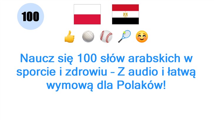 Naucz się 100 słów arabskich w sporcie i zdrowiu – Z audio i łatwą wymową dla Polaków!